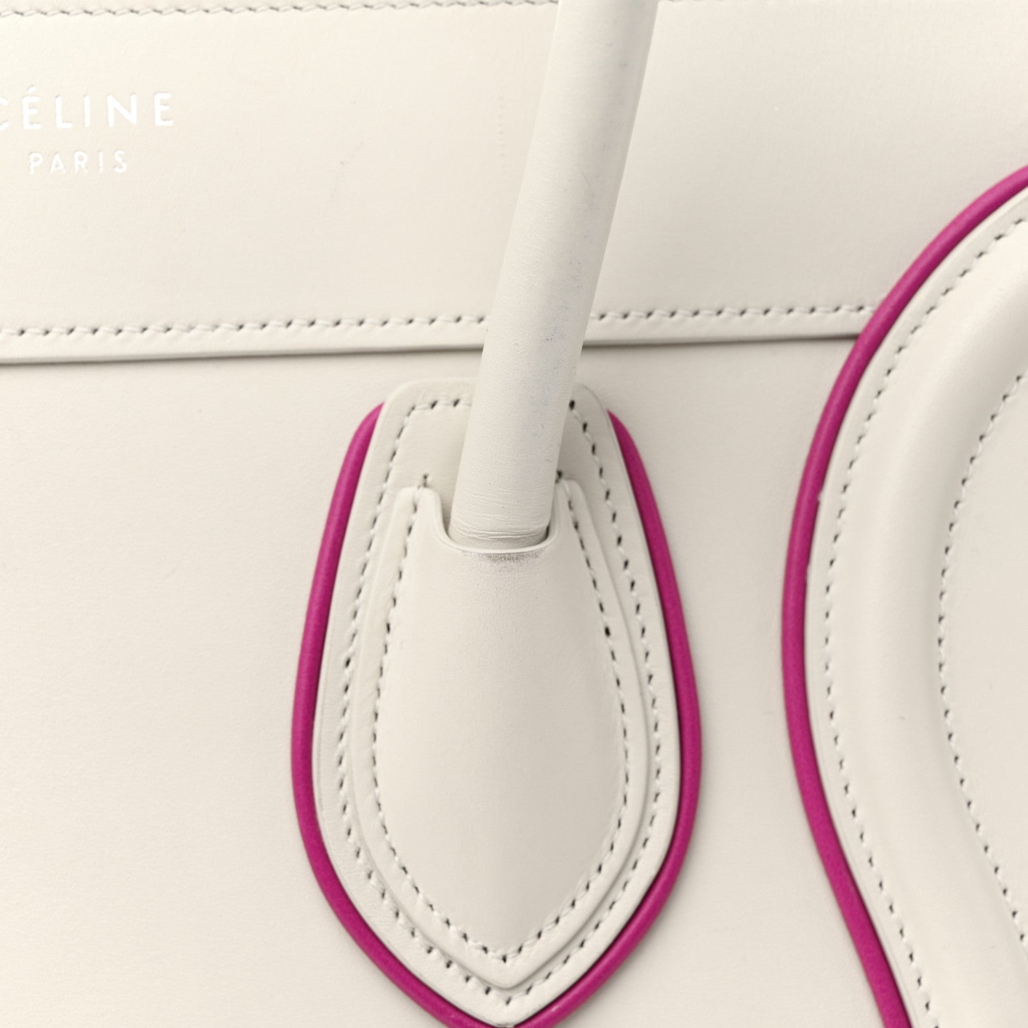 Celine Smooth Calfskin Micro Luggage White Magenta 12 of 16