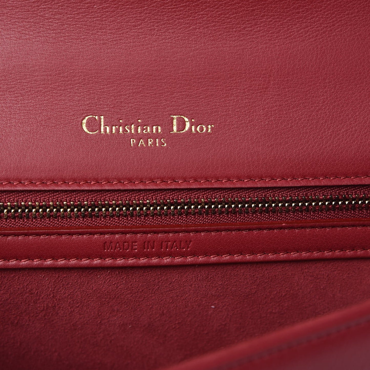 Calfskin Studded Small Diorama Flap Bag Burgundy