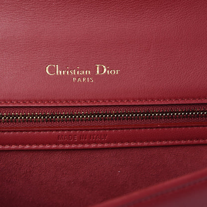 Christian Dior Calfskin Studded Small Diorama Flap Bag Burgundy 6 of 8