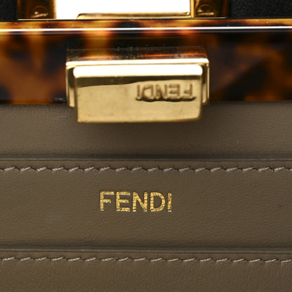 Fendi Vitello Seta Shiny Nappa Plexiglass Bi-Color Small Peekaboo I SEE U Satchel Tartaruga Black 6 of 11