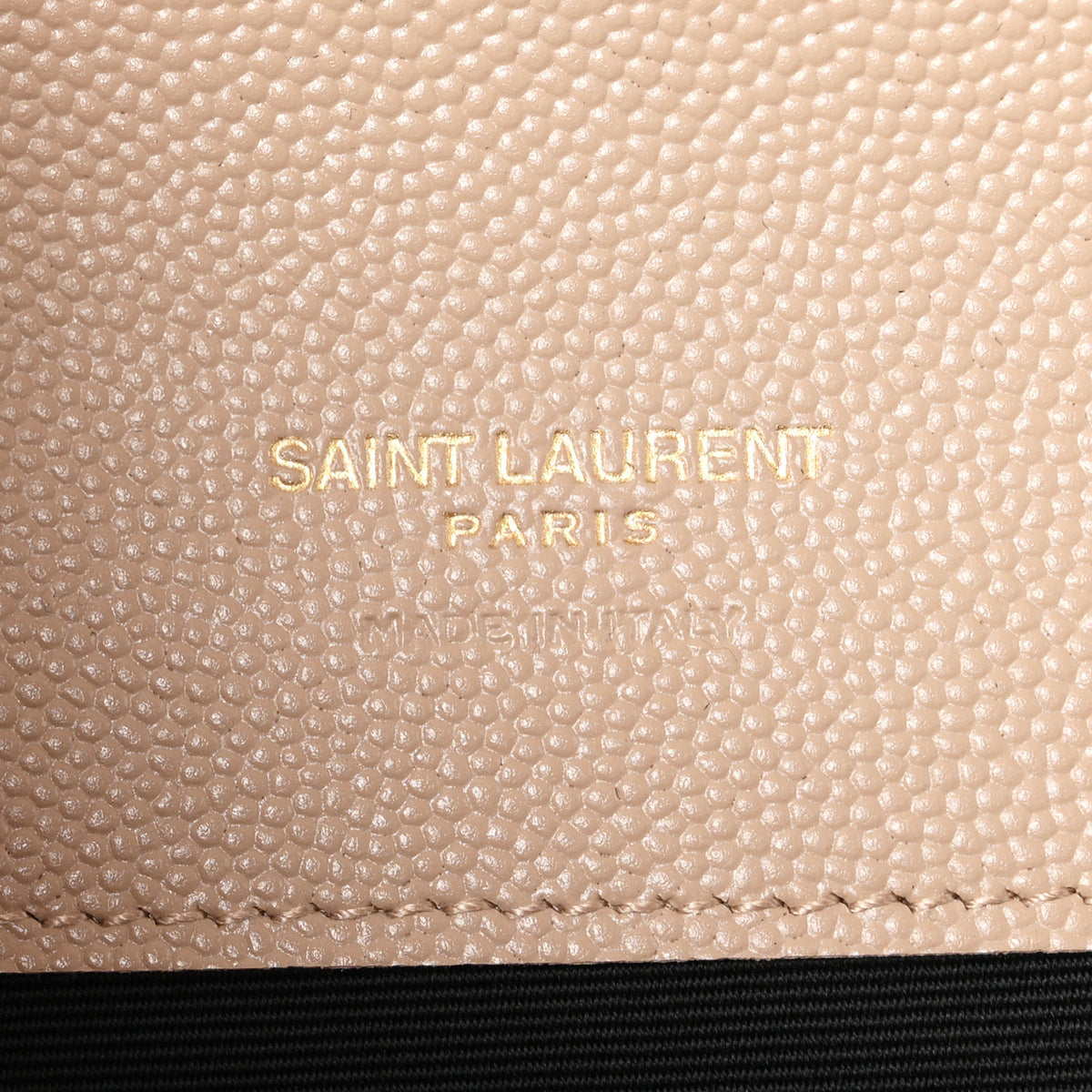 Saint Laurent Grain De Poudre Matelasse Chevron Monogram Envelope Clutch Dark Beige 6 of 7