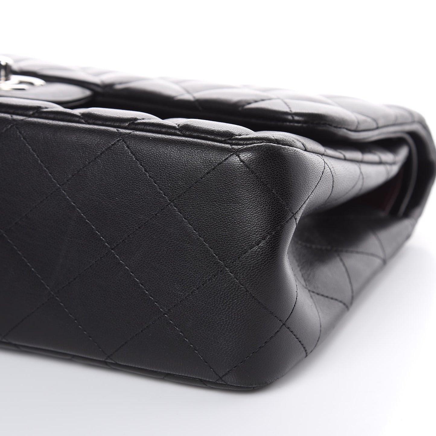 Lambskin Quilted Jumbo Double Flap Black