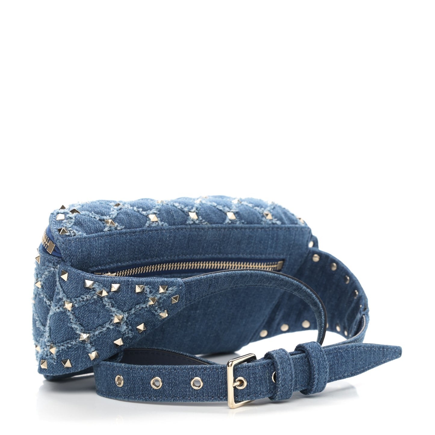 Denim Rockstud Spike Belt Bag Denim