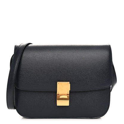 Celine Liege Calfskin Medium Classic Box Flap Bag Dark Blue 1 of 14