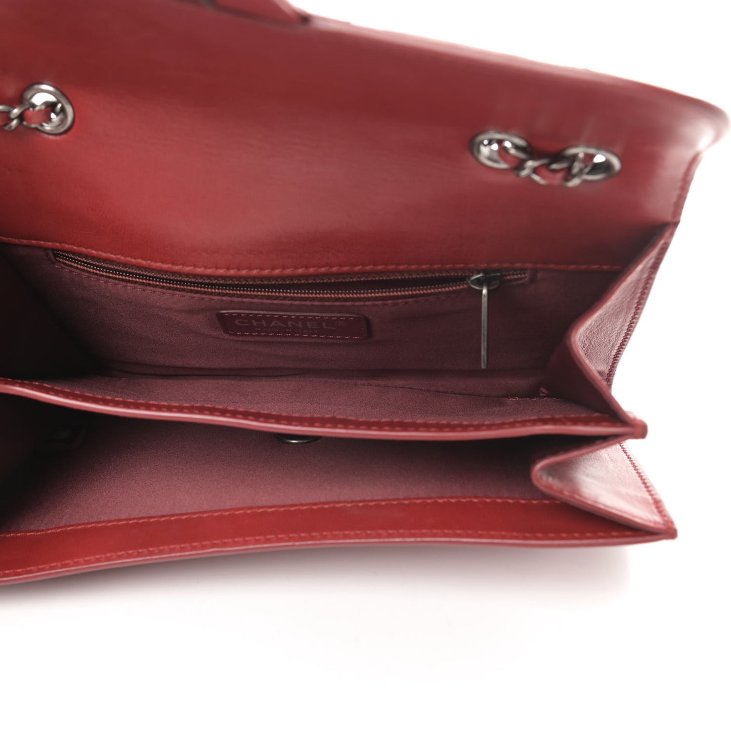 Lambskin Quilted Citizen Zip Flap Red