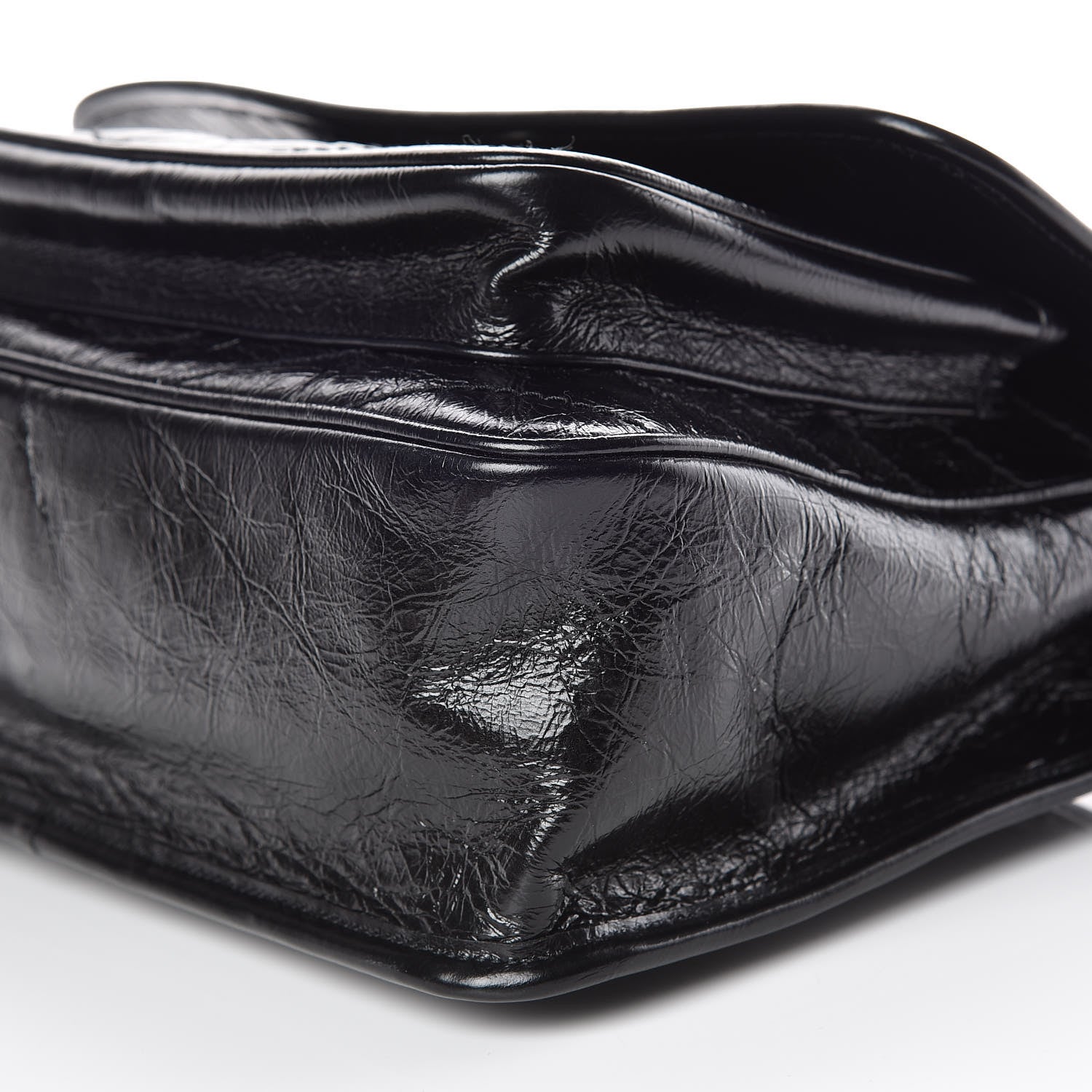 Saint Laurent Crinkled Calfskin Matelasse Monogram Medium Niki Chain Satchel Black 12 of 12