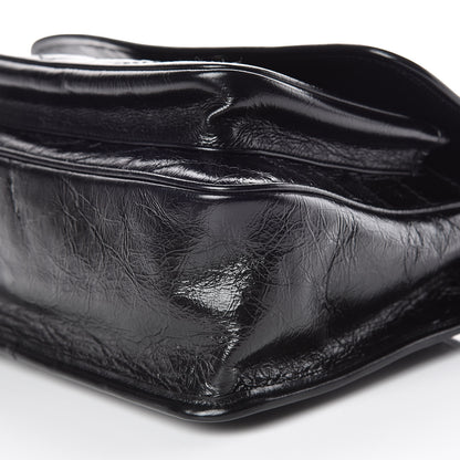 Saint Laurent Crinkled Calfskin Matelasse Monogram Medium Niki Chain Satchel Black 12 of 12