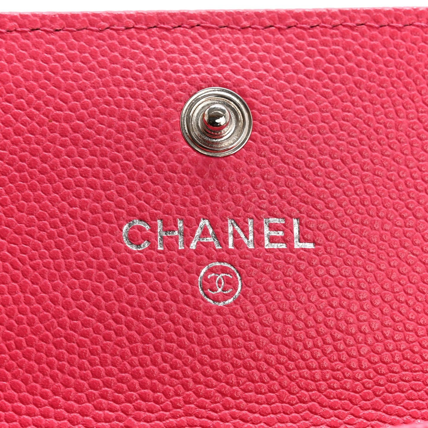 Caviar Quilted Chanel 19 Flap Card Holder Wallet Dark Pink