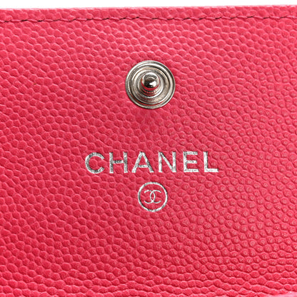 Chanel Caviar Quilted Chanel 19 Flap Card Holder Wallet Dark Pink 6 of 11