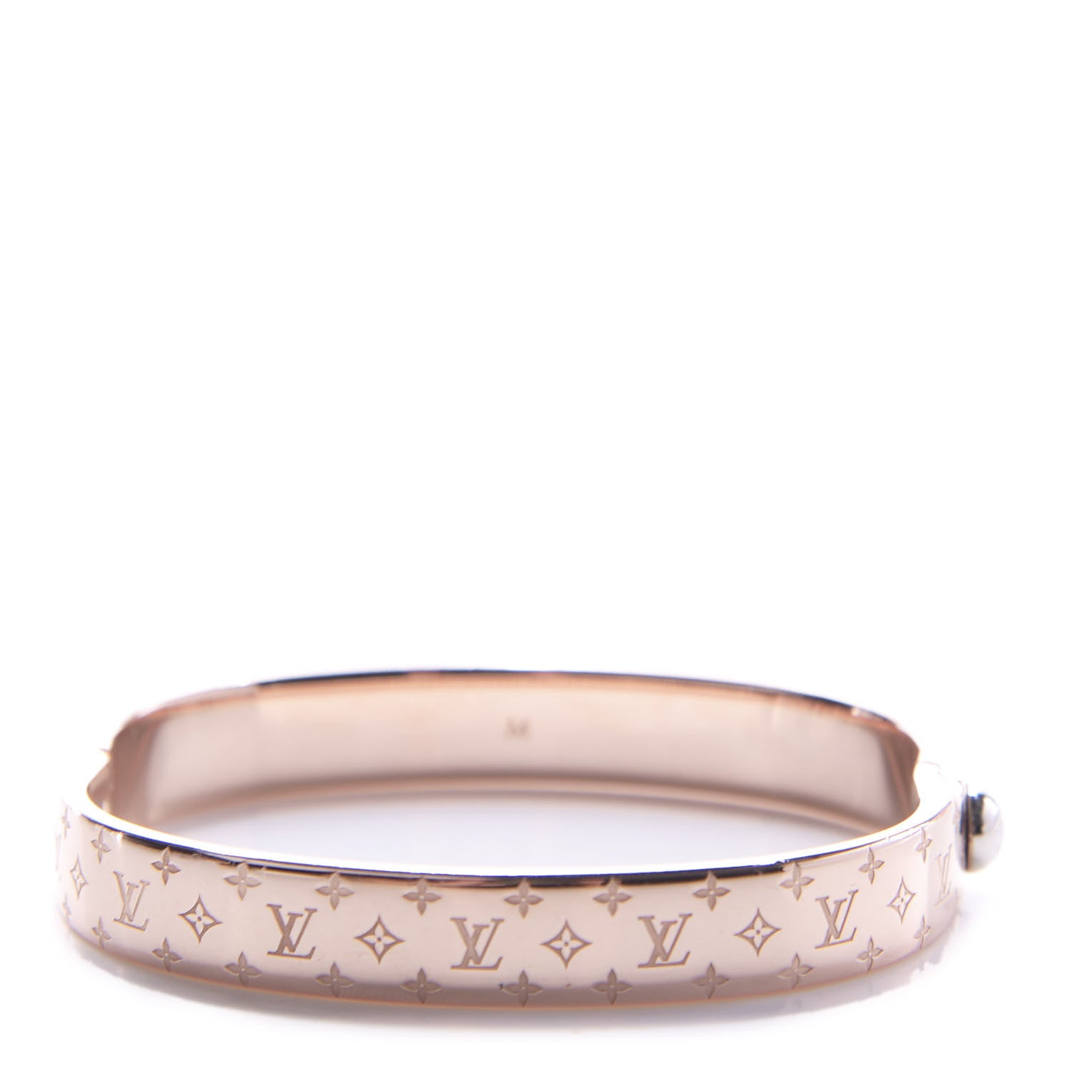 Louis Vuitton Brass Monogram Nanogram Cuff M Pink Gold 3 of 6