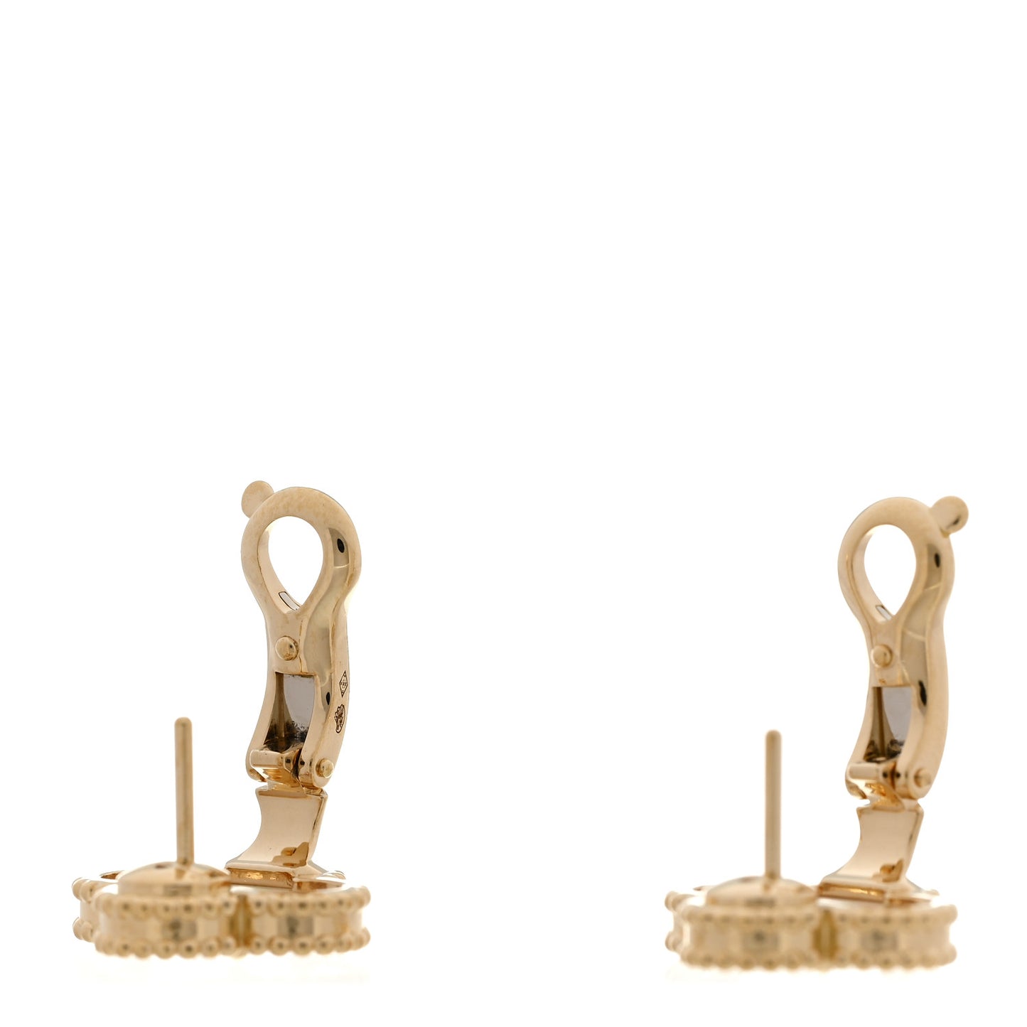 18K Yellow Gold Mother of Pearl Vintage Alhambra Earrings