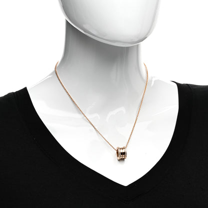 Bulgari 18K Rose Gold Diamond B.Zero1 Pendant Necklace 2 of 4