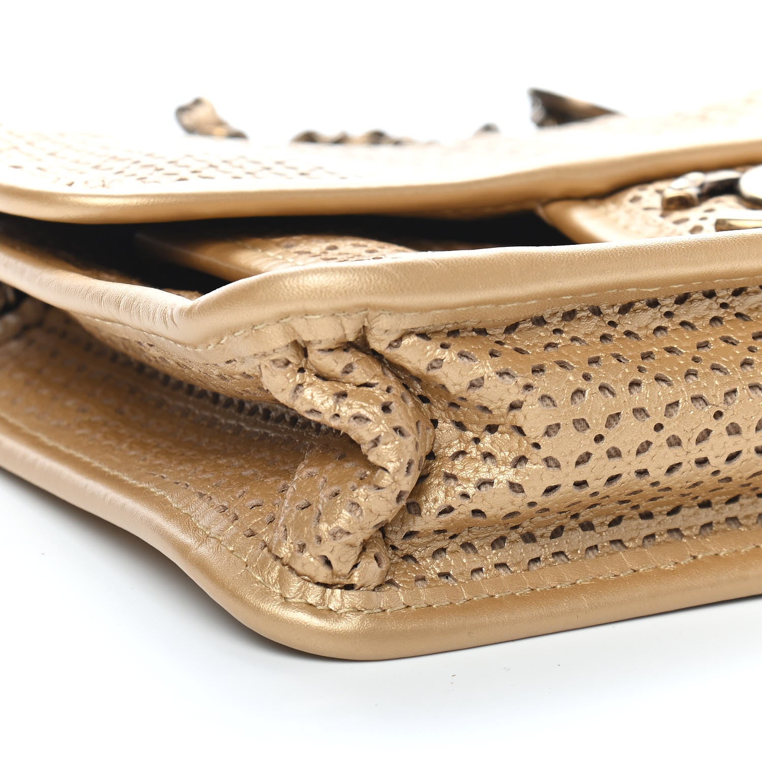 Chanel Metallic Perforated Calfskin Small Up In The Air Flap Gold 8 of 9