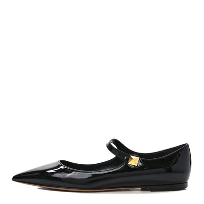 Valentino Garavani Patent Tiptoe Ballerina Flats 40.5 Black 1 of 9