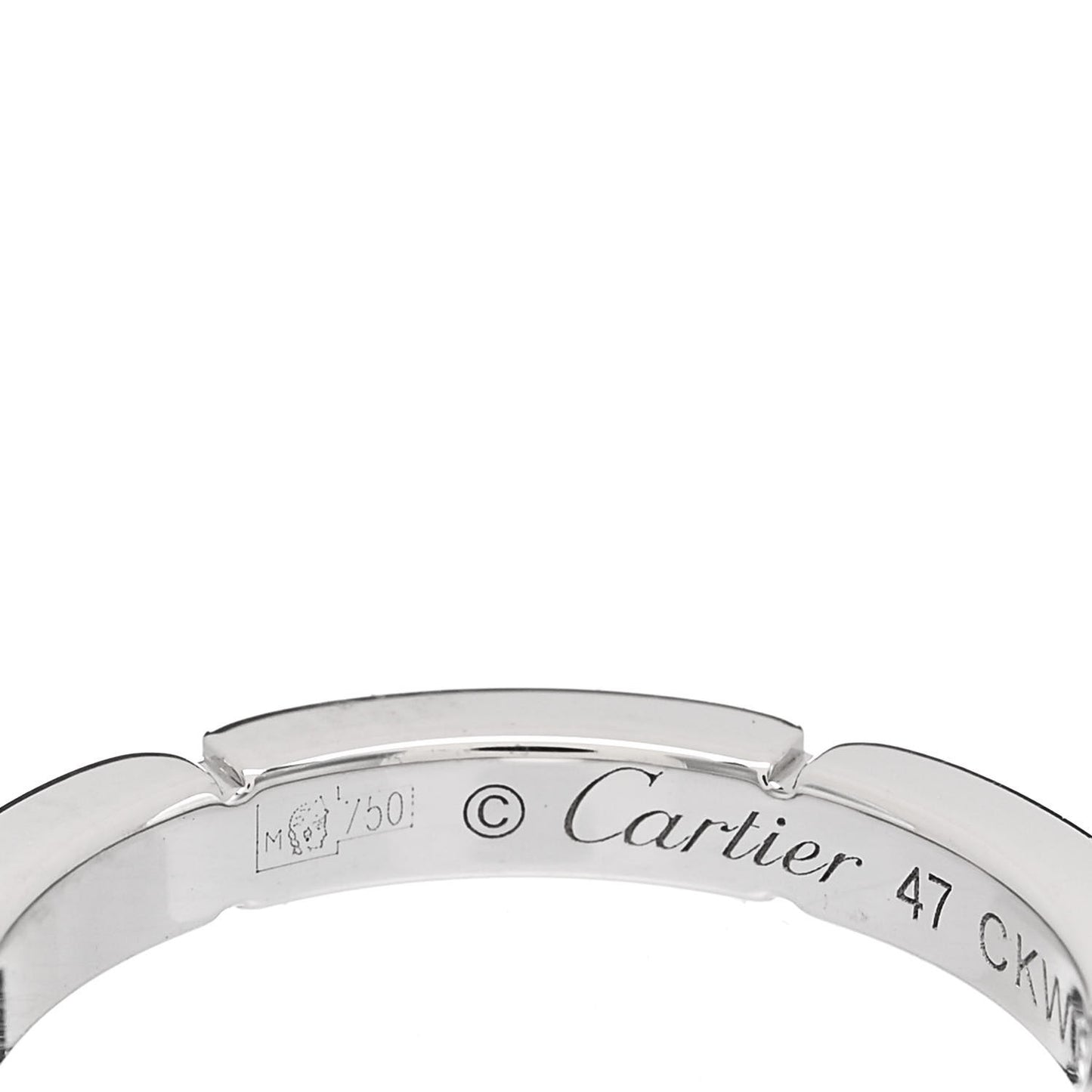 18K White Gold Diamond Maillon Panthere Wedding Band Ring 47 4