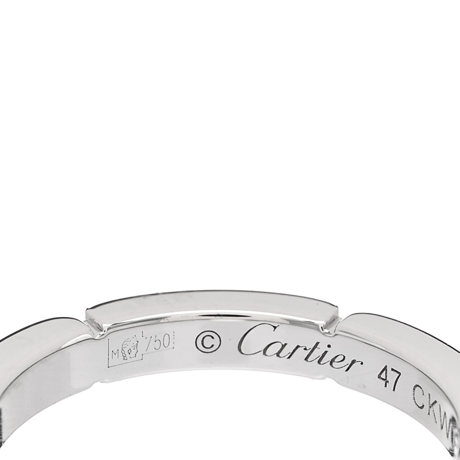 Cartier 18K White Gold Diamond Maillon Panthere Wedding Band Ring 47 4 4 of 5