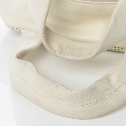 Chanel Caviar Perforated Bowler White 14 of 15