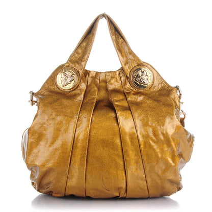 Gucci Patent Medium Hysteria Top Handle Bag Gold 1 of 8