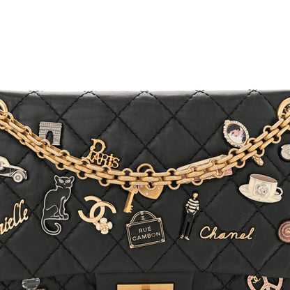 Chanel Aged Calfskin Lucky Charms 2.55 Reissue 225 Flap Black 8 of 12