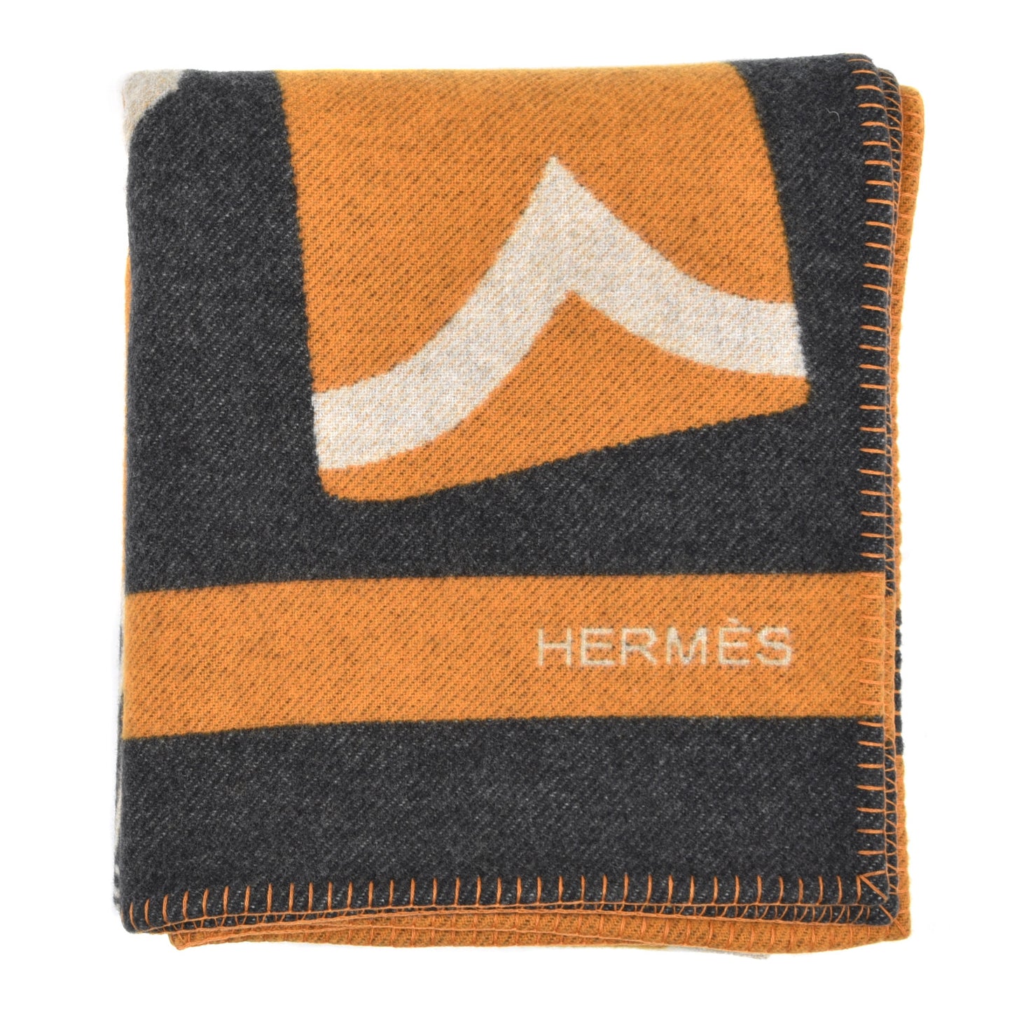 Wool Cashmere Brandebourgs Blanket Ambre Anthracite