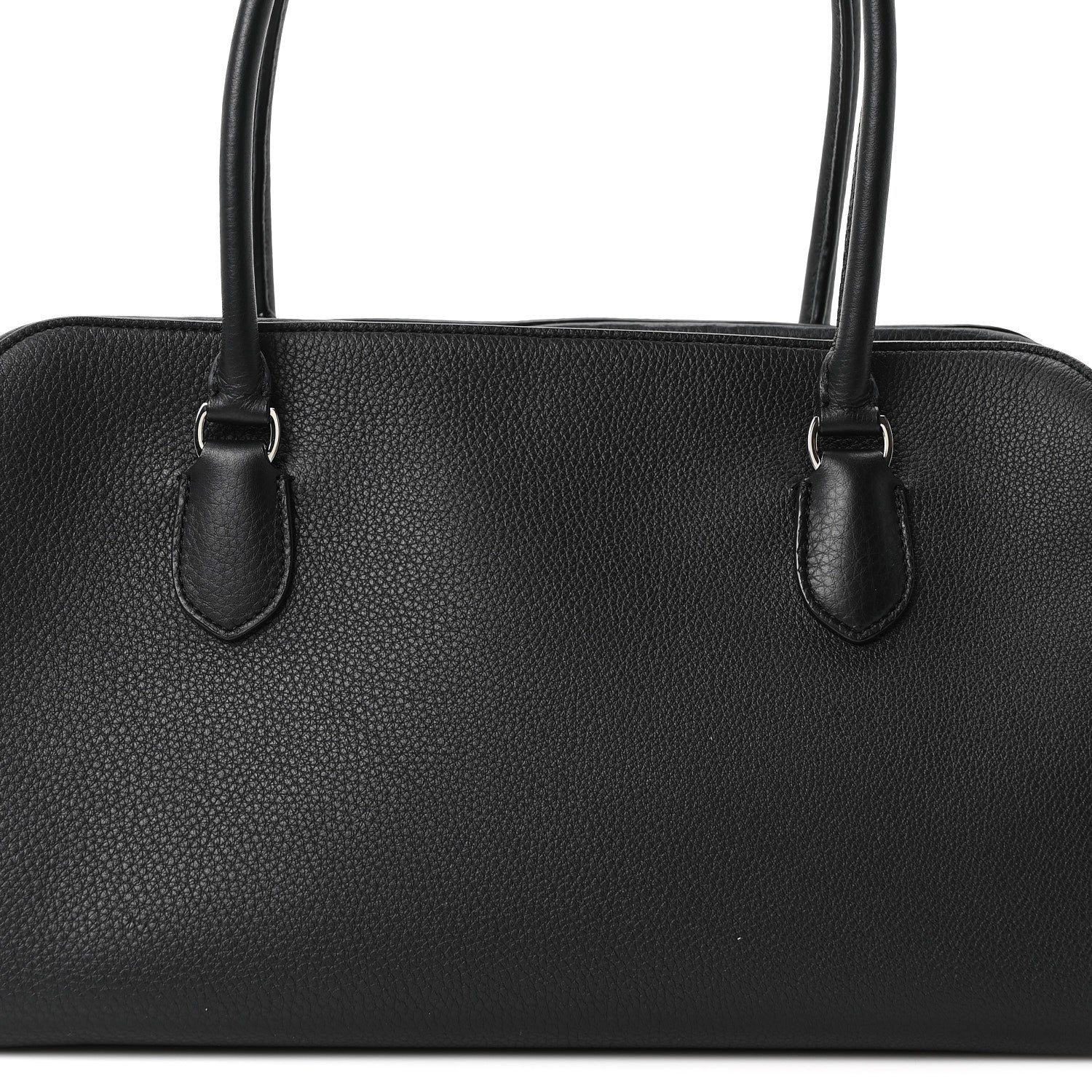 The Row Grained Calfskin East West Bowling Bag Black 7 of 9