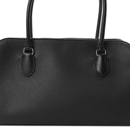 The Row Grained Calfskin East West Bowling Bag Black 7 of 9