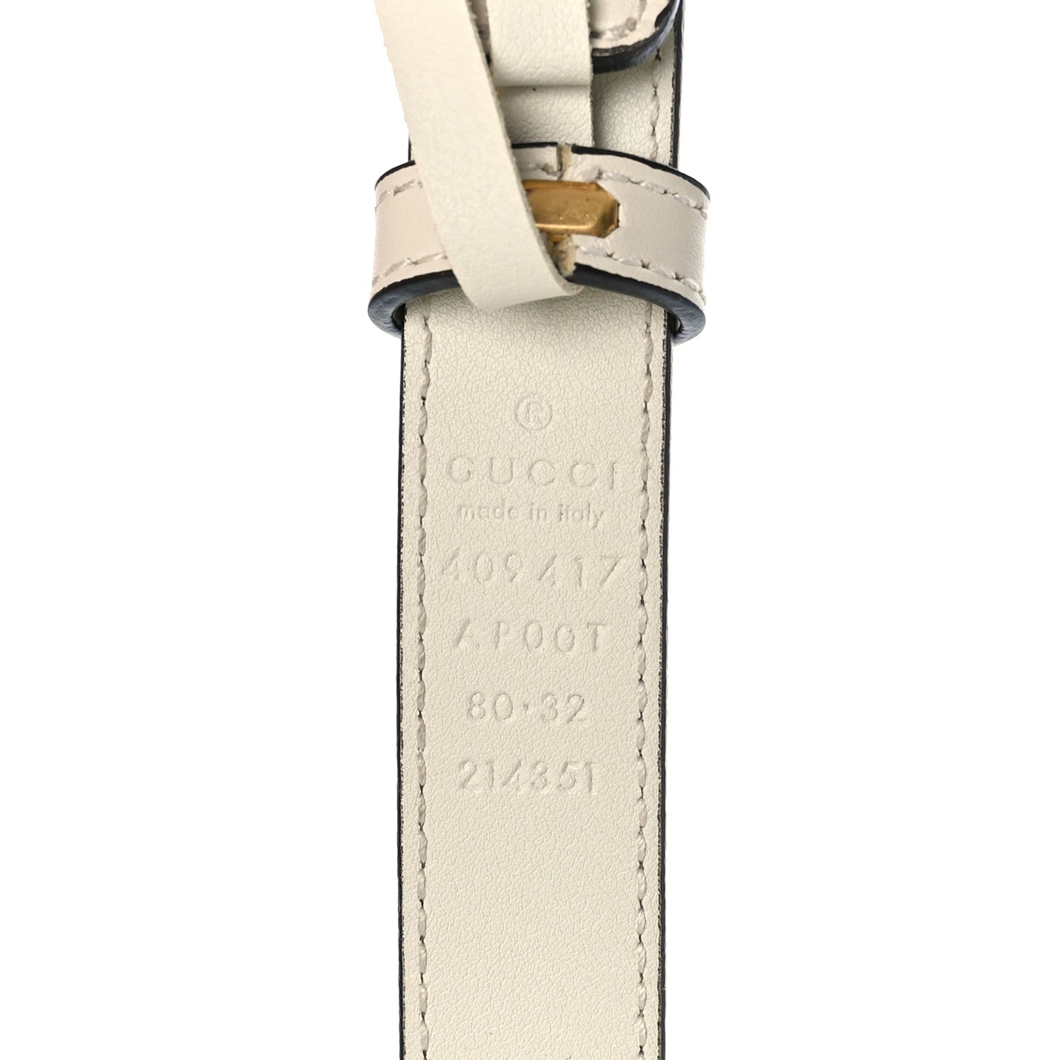 Gucci Calfskin Double G 20mm Belt 80 32 Mystic White 3 of 6