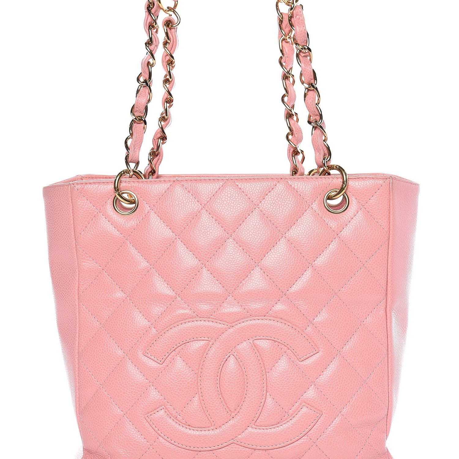 Chanel Caviar Quilted Petit Shopping Tote PST Pink 17 of 21