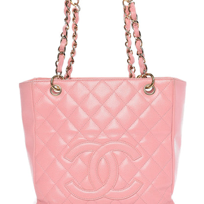 Chanel Caviar Quilted Petit Shopping Tote PST Pink 17 of 21
