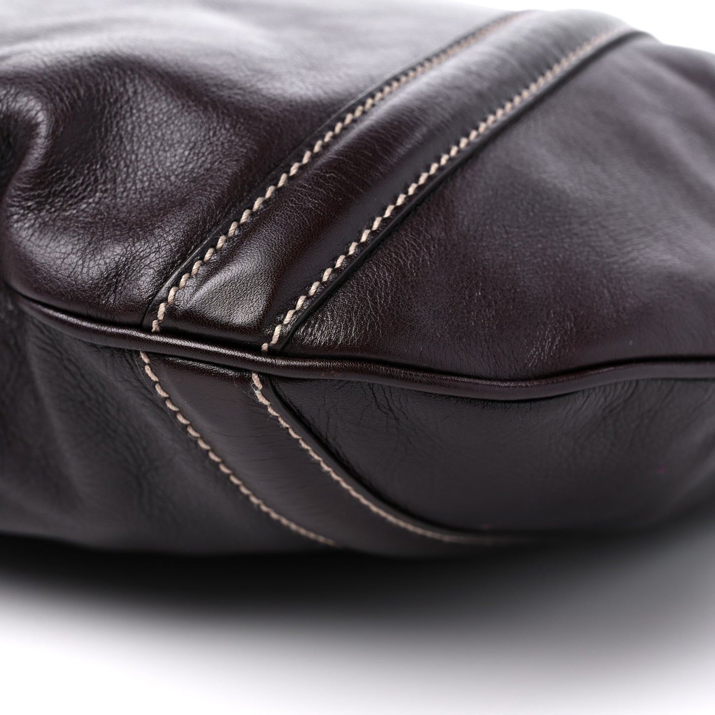 Calfskin Medium Britt Tote Dark Brown