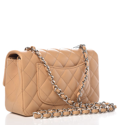 Chanel Lambskin Quilted Mini Rectangular Flap Beige 3 of 8