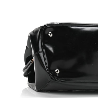Prada Vernice Kisslock Satchel Black 7 of 12