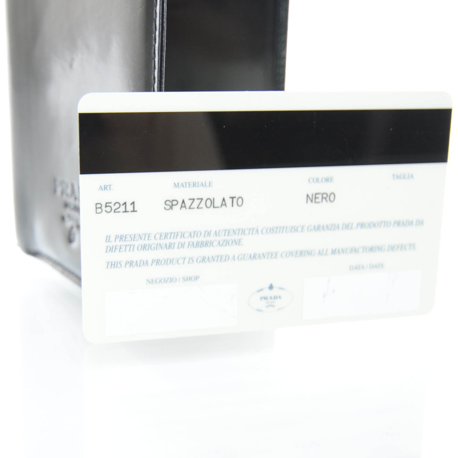 Prada Spazzolato Checkbook Cover Wallet Black 6 of 7