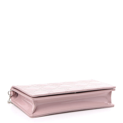 Christian Dior Patent Cannage Lady Dior Convertible Clutch Rose Clair 4 of 10