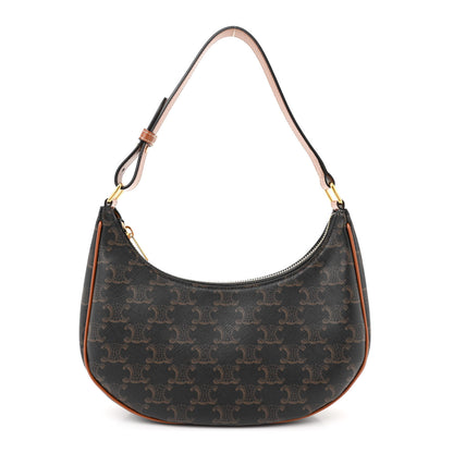 Celine Triomphe Canvas Calfskin Ava Shoulder Bag Tan 1 of 10