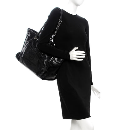 Chanel Glazed Calfskin Large Deauville Tote Black 2 of 9