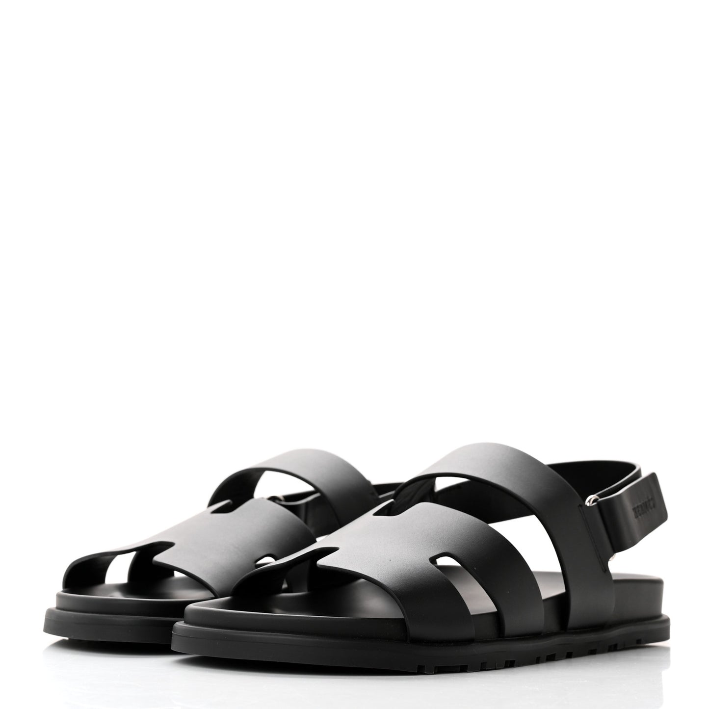 Calfskin Mens Genius Sandals 41.5 Black