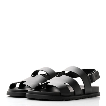 Hermes Calfskin Mens Genius Sandals 41.5 Black 3 of 11