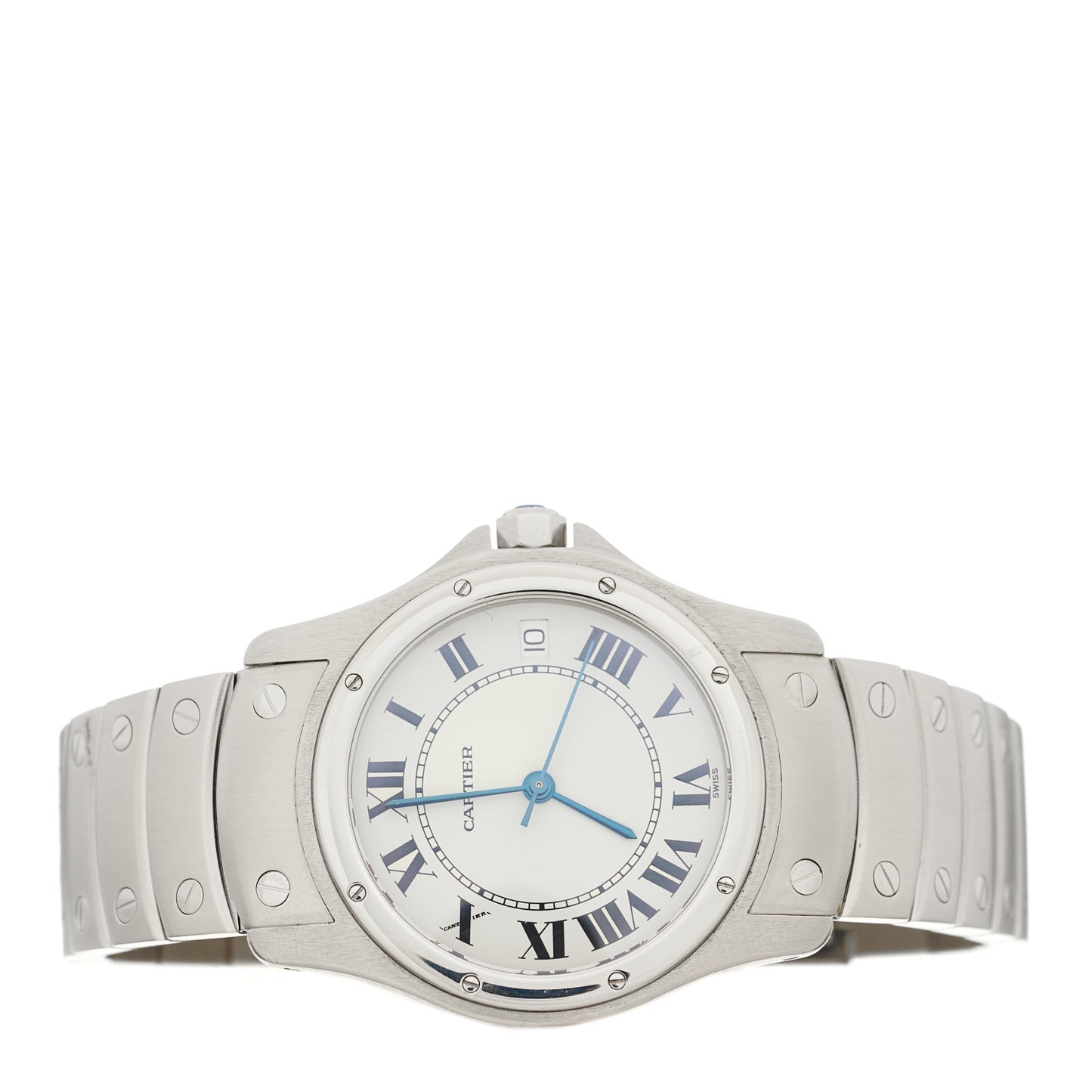 Stainless Steel 33mm Santos Ronde Automatic Watch