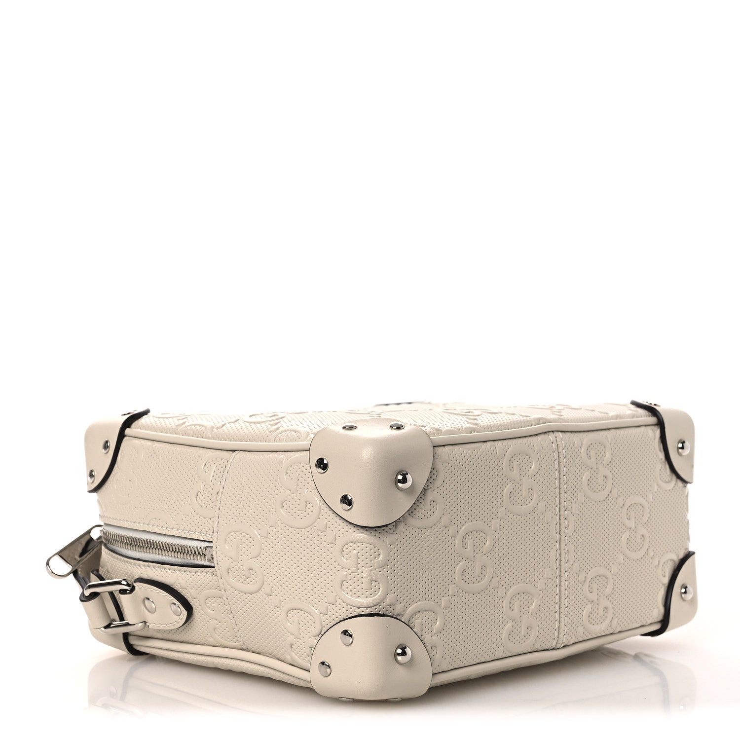 Gucci Calfskin GG Tennis Embossed Square Messenger Bag Mystic White 4 of 10