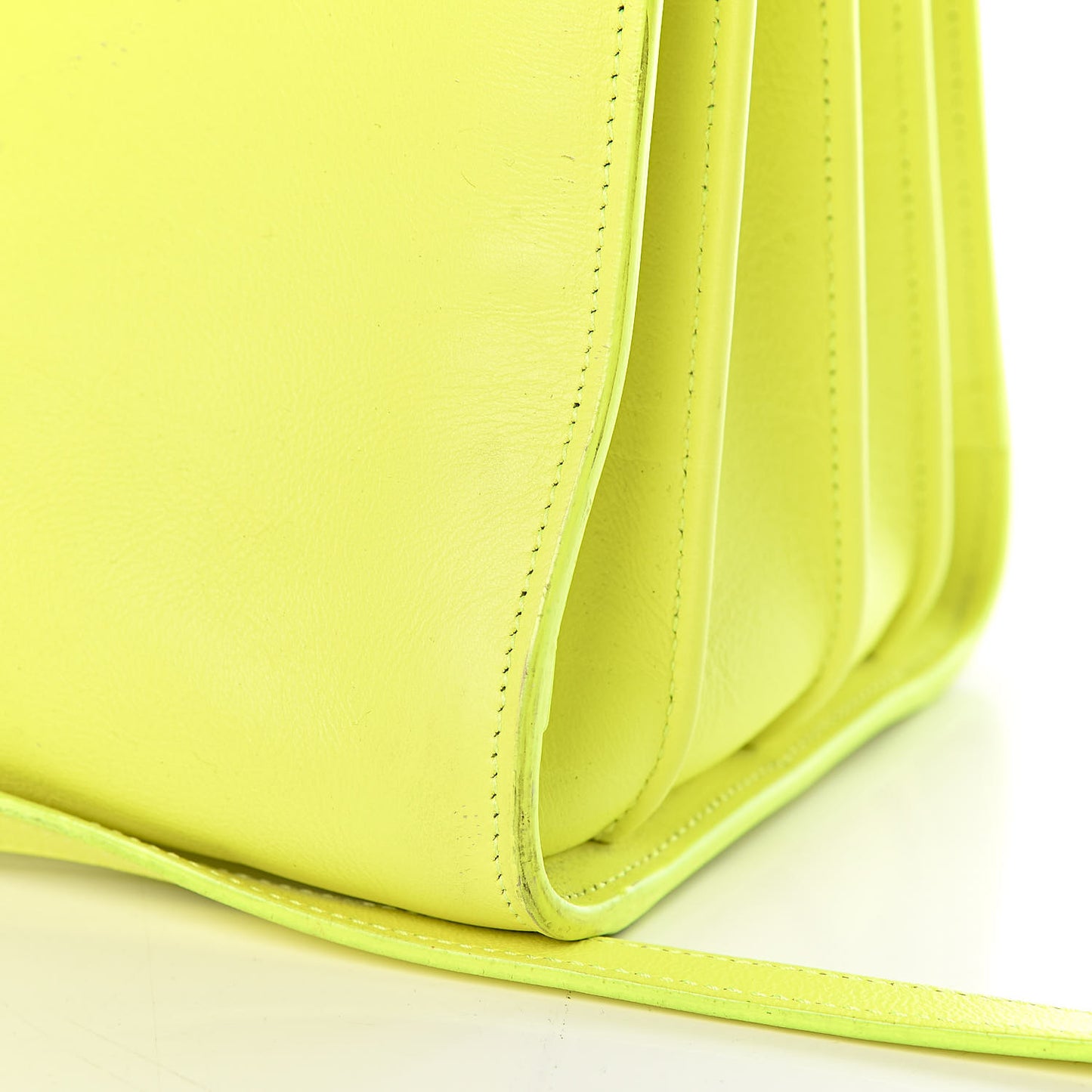 Calfskin Small Sac De Jour Bag Neon Yellow