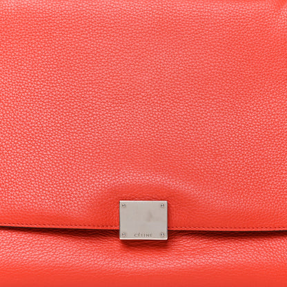 Celine Drummed Calfskin Suede Medium Trapeze Vermillion 7 of 9