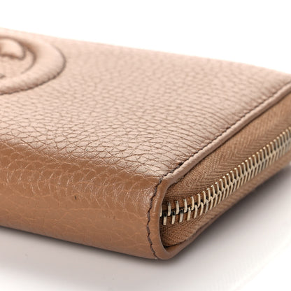 Gucci Pebbled Calfskin Soho Zip Around Wallet Camelia 8 of 9