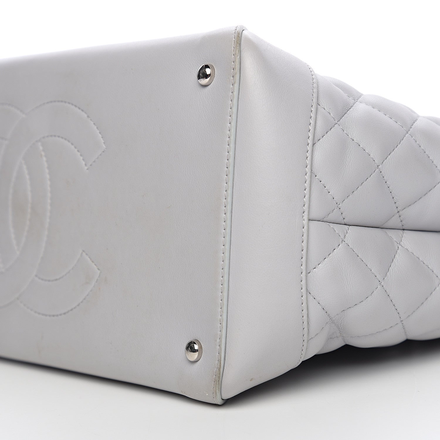 Chanel Calfskin Quilted Large Easy Shopping Tote Grey 11 of 12