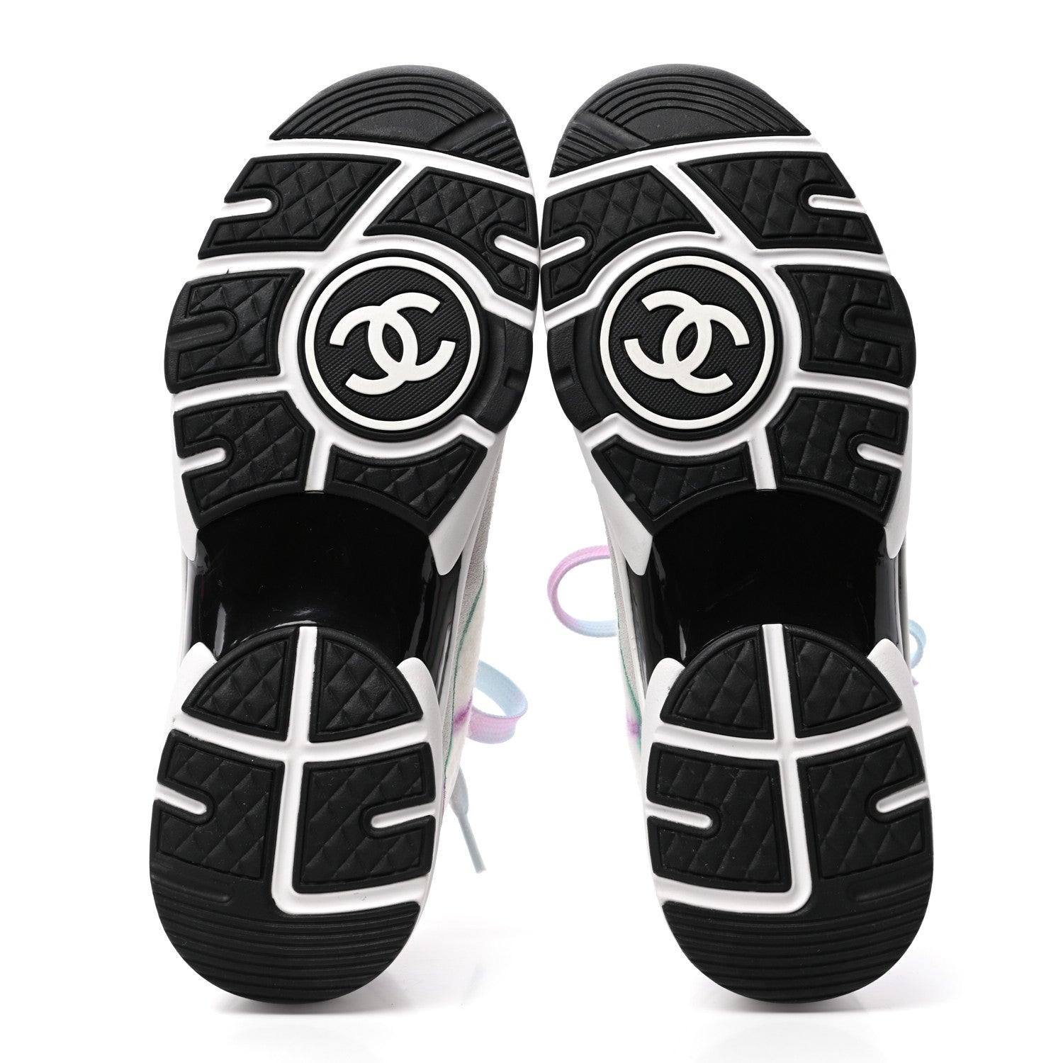 Chanel Wool Suede Calfskin CC Sneakers 38.5 Multicolor 6 of 9