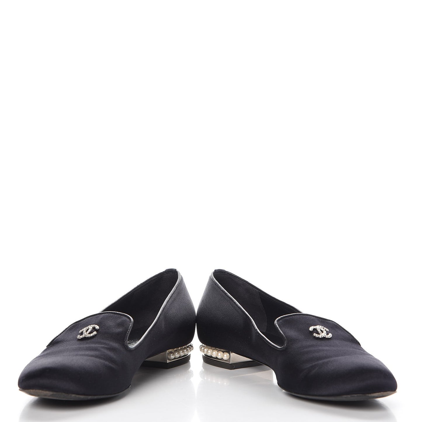 Satin Pearl CC Loafers 36.5 Black