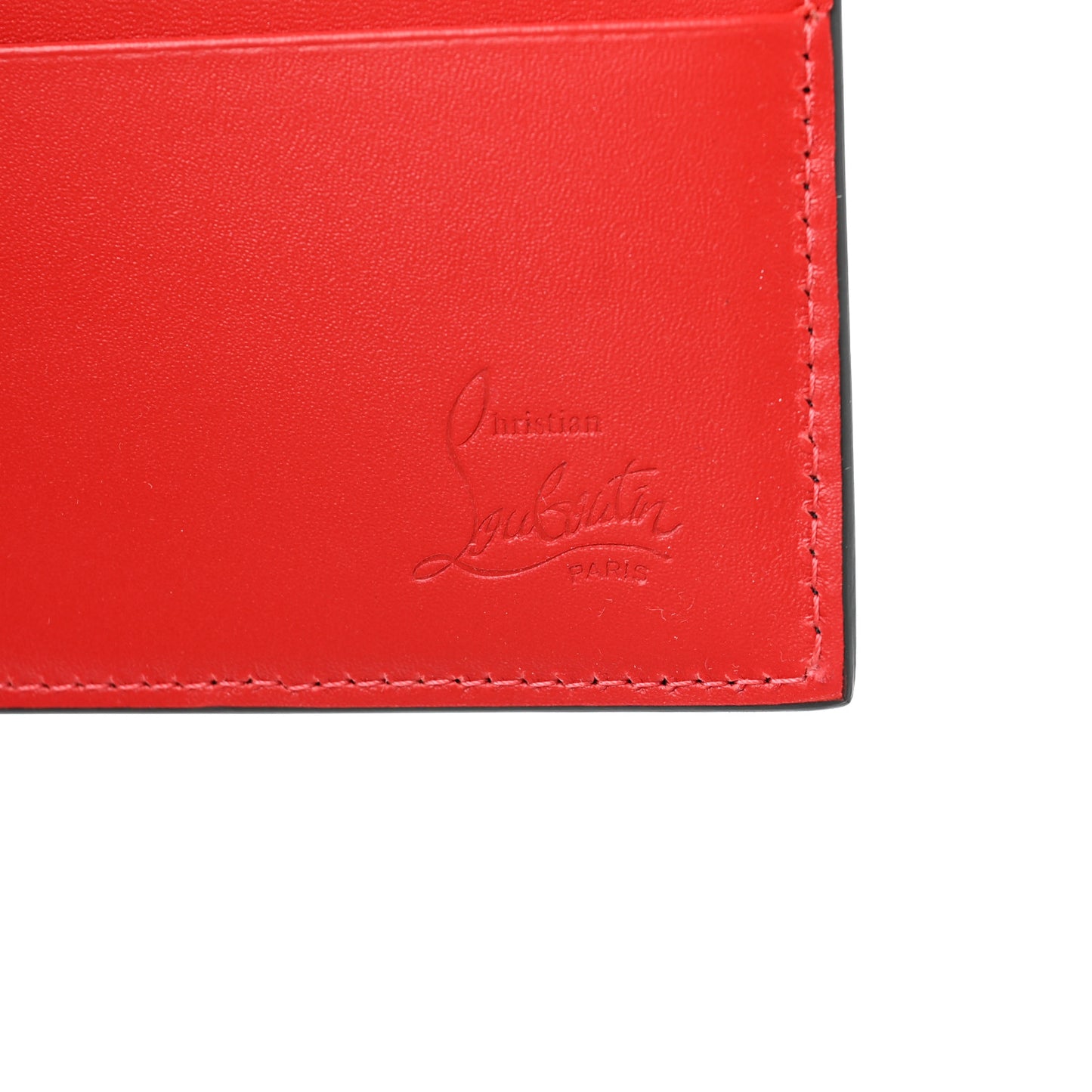 Calfskin Coolcard Two-Tone Wallet Black Red