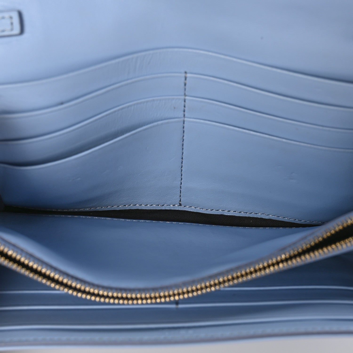 Fendi Nappa Matisse FF Embossed Continental Wallet on Chain Placid Blue 4 of 8