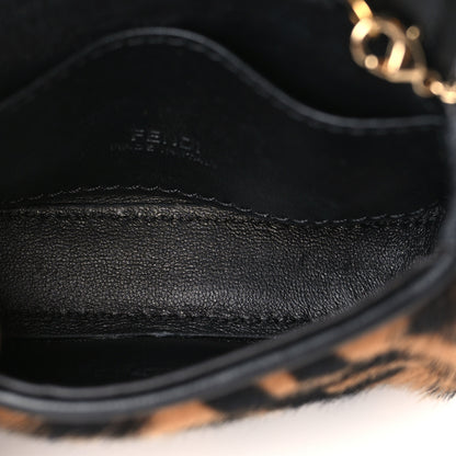 Fendi Sheared Sheepskin Vitello King FF Nano Baguette Charm Tobacco Moro Black 5 of 8