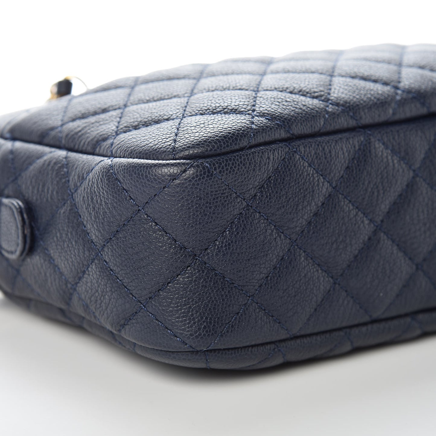 Caviar Quilted Camera Case Dark Navy
